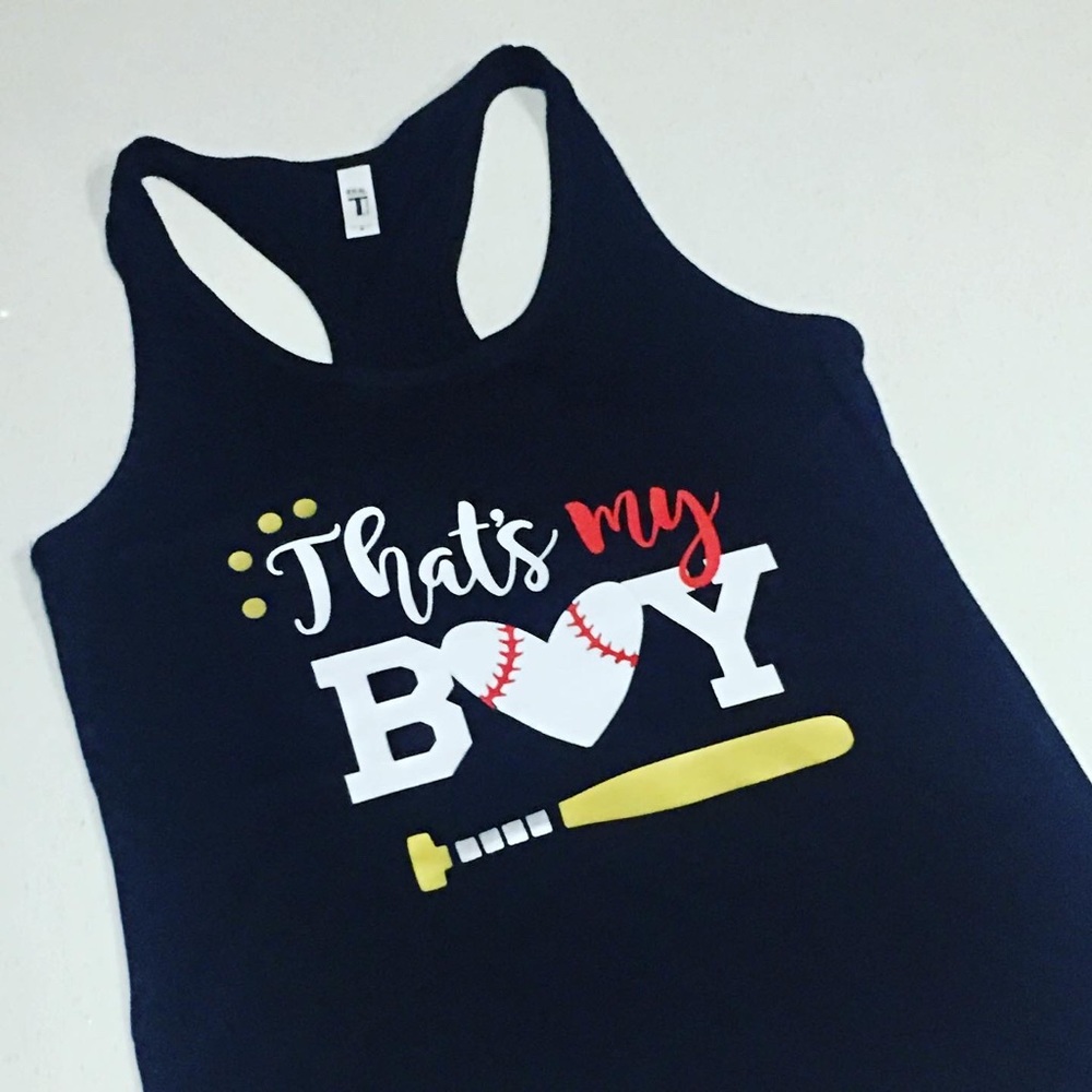 Handmade Baseball mom tank top
